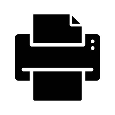 Yazıcı glif vektör simgesi