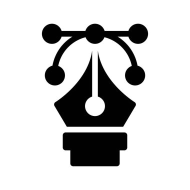 eğri glif vektör simgesi