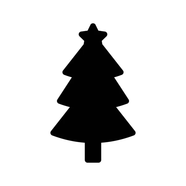 Árbol Navidad Icono Vector Glifo — Vector de stock