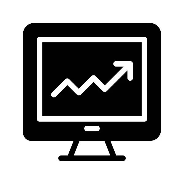 Chart Glyph Vector Icon — Stock Vector