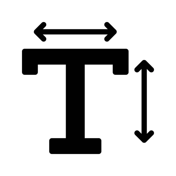 Texto Ícone Vetor Glifo — Vetor de Stock