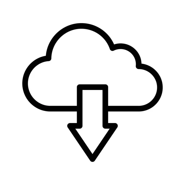 Cloud Ladda Ner Linjen Ikoner — Stock vektor