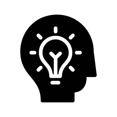 akıl fikir Glifler vektör simgesi