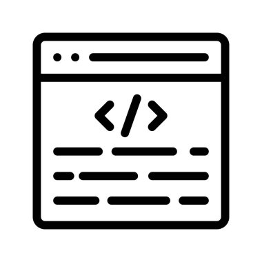 Web sayfası satırı vektör simgesi kodlama