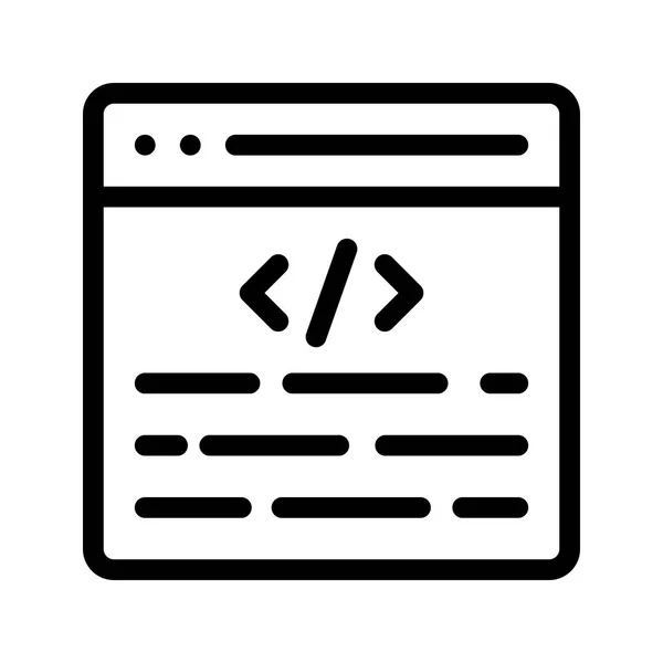 Página Web Codificación Línea Vector Icono — Archivo Imágenes Vectoriales