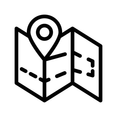 Harita çizgi vektör simgesi