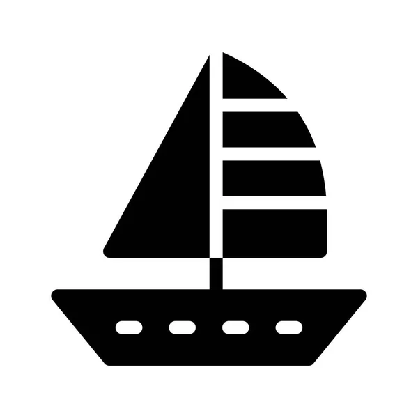 Barco Glifos Vector Icono — Vector de stock