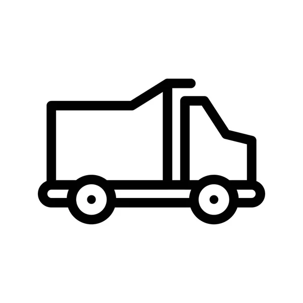 Ikona Wektora Linii Samochodów Ciężarowych — Wektor stockowy