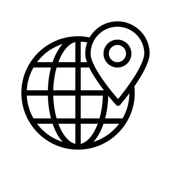 Globales Positionslinienvektorsymbol — Stockvektor