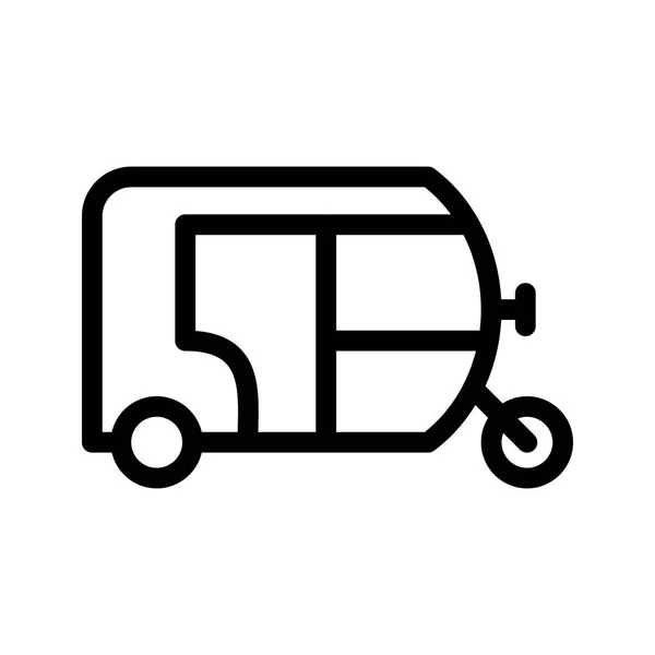 Rickshaw Línea Vector Icono — Vector de stock