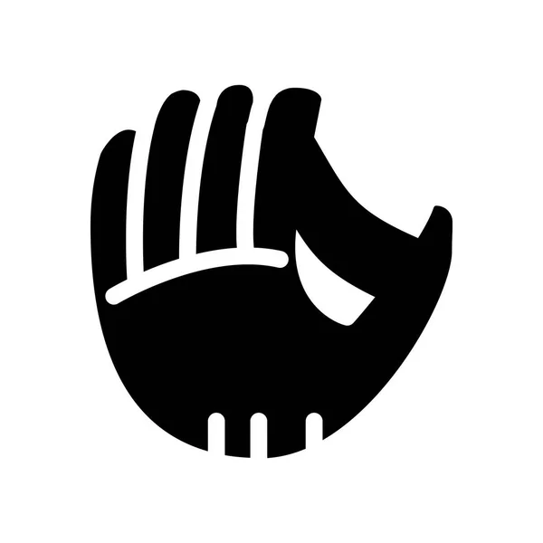 Base Ball Hand Glyphs Vector Icon — Stock Vector
