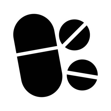 Glifler düz vektör simgeler ilaçlar