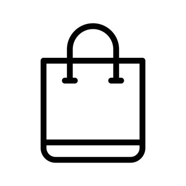 alışveriş poşeti vektör çizgisi simgesi 