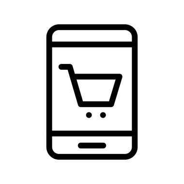çevrimiçi alışveriş vektör çizgisi simgesi