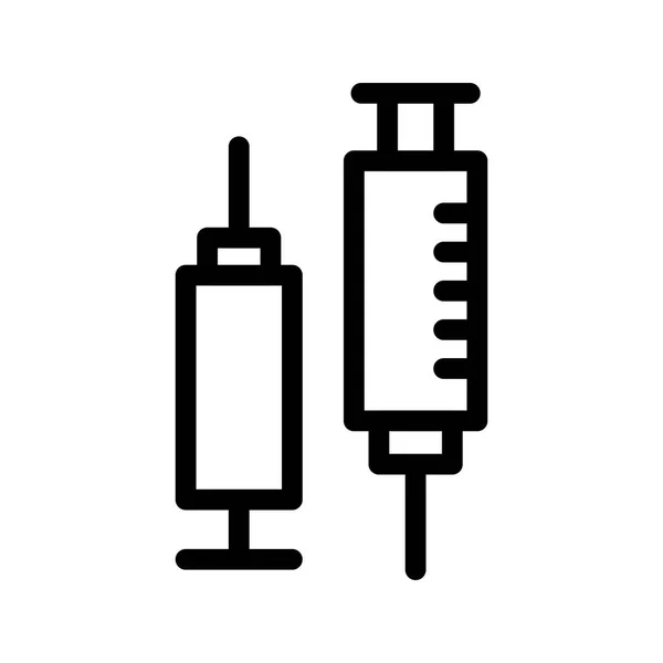 Vaccin Dunne Lijn Vector Iconen — Stockvector