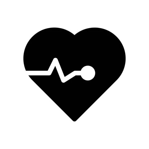 Corazón Glifos Planos Vector Iconos — Vector de stock