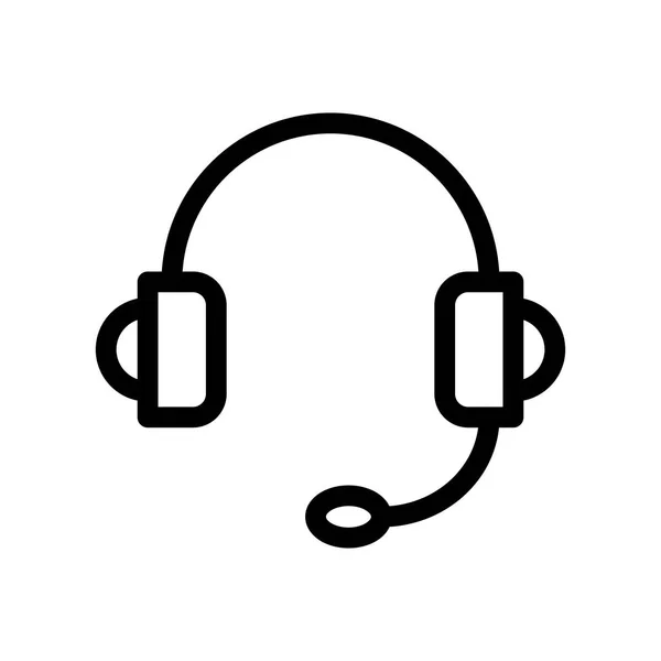 Headphone Vector Line Ícone — Vetor de Stock