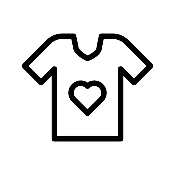 Liebe Hemd Vektor Linie Symbol — Stockvektor