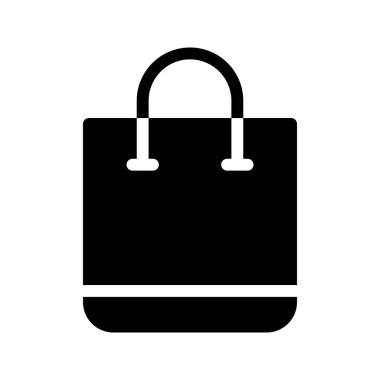 alışveriş çantası vektör glif simgesi