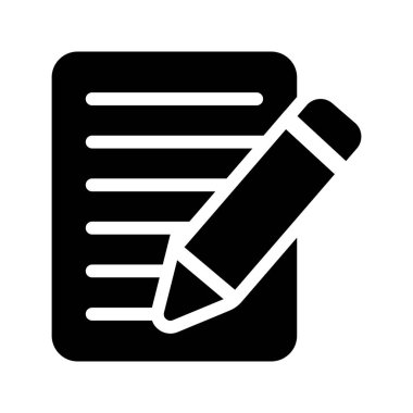 belge düzenleme vektör glif simgesi