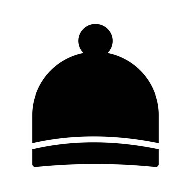 Kış kap vektör glif simgesi