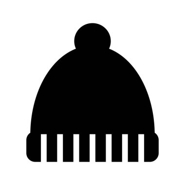 Kış kap vektör glif simgesi