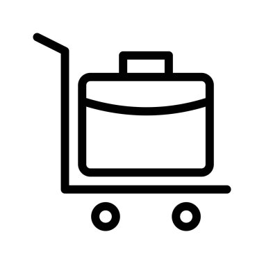 Otel arabası vektör satırı simgesi