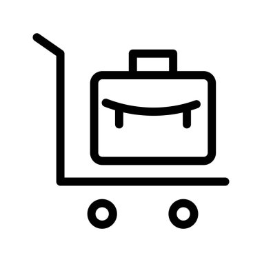 Otel arabası vektör satırı simgesi