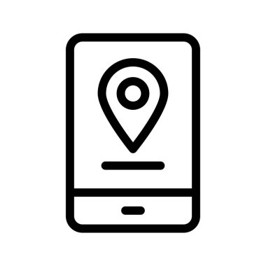 Mobil Gps vektör satırı simgesi