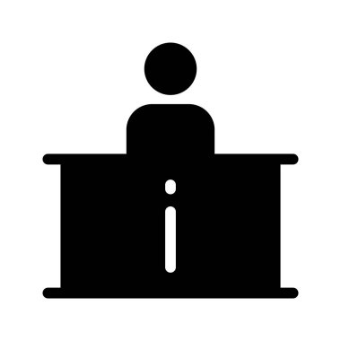 Otel bilgi glif simgesi