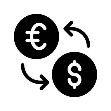 Euro dolar Satım glif simgesi 