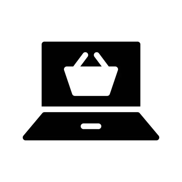 Online Shopping Vektor Glyphen Symbol — Stockvektor