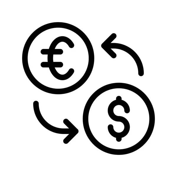 Euro Dollar Wechselkursvektorliniensymbol — Stockvektor