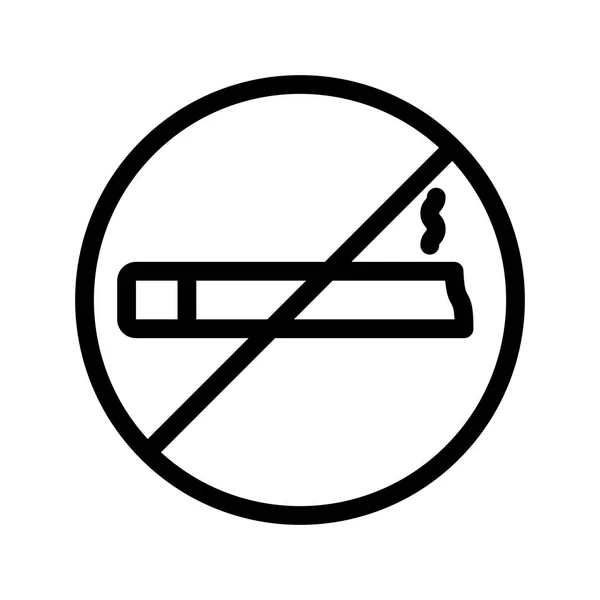 Fumer Pas Autorisé Icône Ligne Vectorielle — Image vectorielle