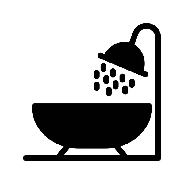 Bañera Glifo Icono — Vector de stock