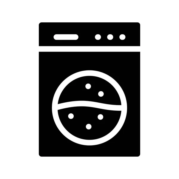 Máquina Lavar Glyph Icon — Vetor de Stock