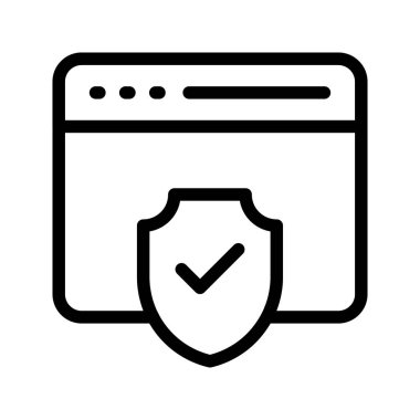 koruma ince çizgi vektör simgeler