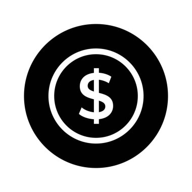 madeni para Glifler düz vektör simgeler