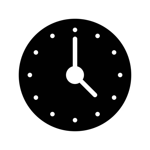 Reloj Glifos Planos Vector Iconos — Vector de stock