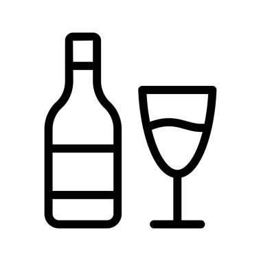 alkol ince çizgi vektör simgeler