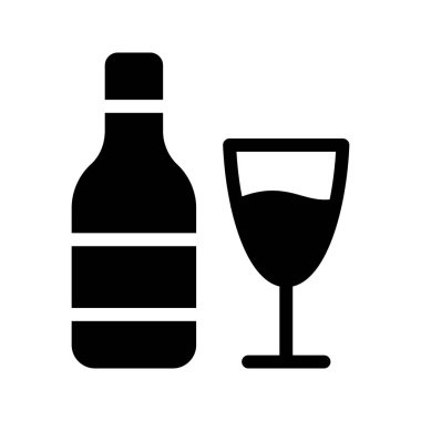 alkol Glifler düz vektör simgeler