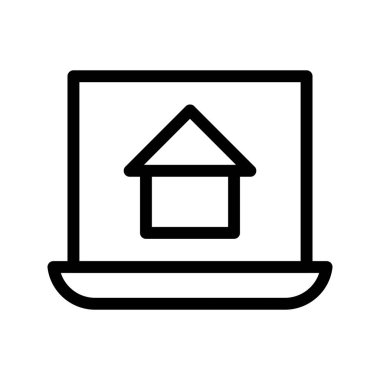 Emlak ince çizgi vektör simgesi