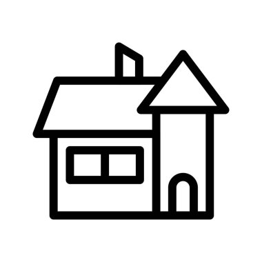 Ev İnce Satır Vektörü Simgesi