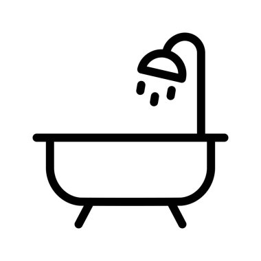 küvet ince çizgi vektör simgesi