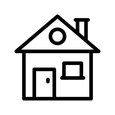 Ev İnce Satır Vektörü Simgesi