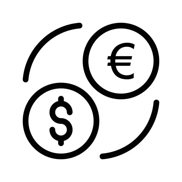 Währung Dünne Linie Vektor Symbole — Stockvektor