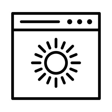 parlaklık ince çizgi vektör simgeler