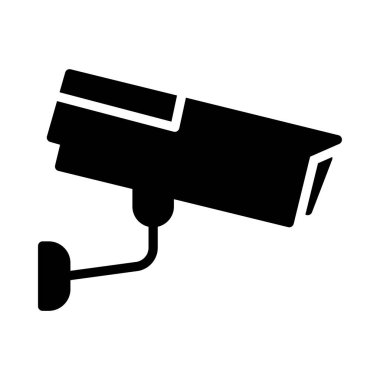 Güvenlik kamera Glifler düz vektör simgeler