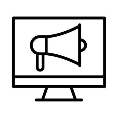 megafon ince çizgi vektör simgesi