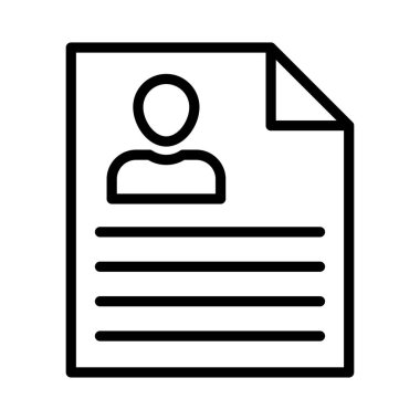 CV ince çizgi vektör simgesi